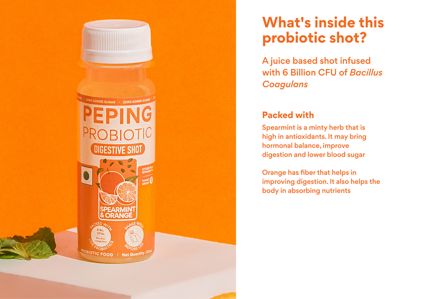 Probiotic Shot Spearmint Orange