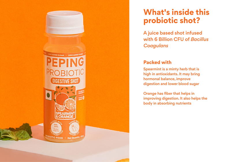 Probiotic Shot Spearmint Orange